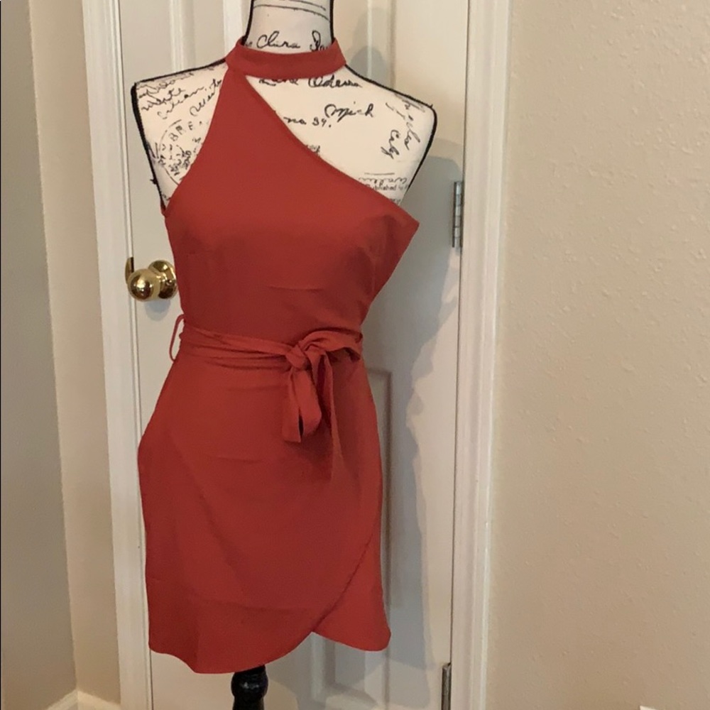 NWT Missguided One Shoulder Choker Dress 0
